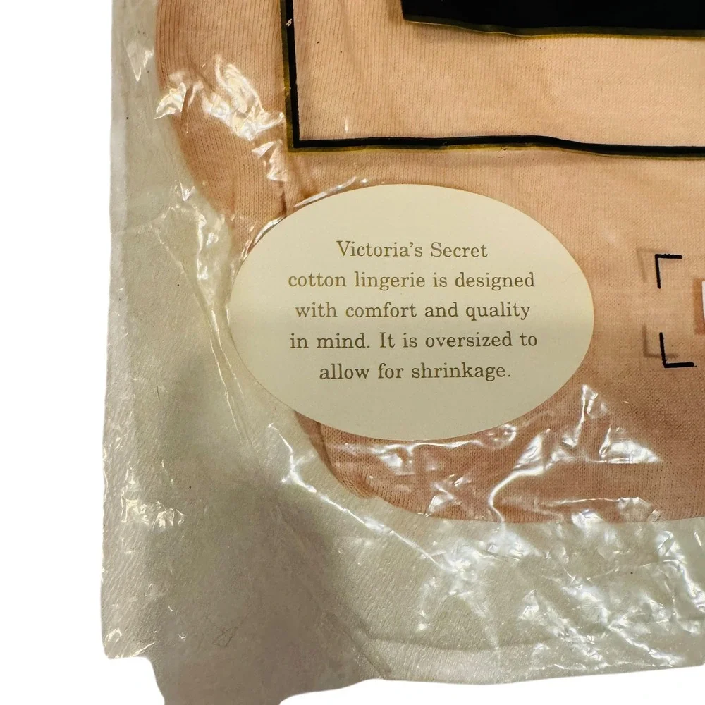 Vtg NEW Victorias Secret Cotton‎ Thong Panty Black XS S New With Tags 1998 Retro